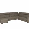 Hoeksalon Erba 376x291cm - stof - donkergrijs met relax