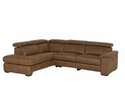 Hoeksalon Fall 213x271cm - stof - cognac met relax