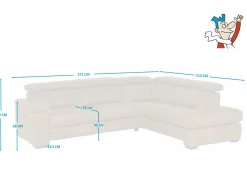 Hoeksalon Fall 271x213cm - stof -  cognac met relax