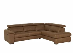 Hoeksalon Fall 271x213cm - stof - cognac