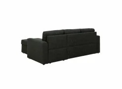 Hoeksalon Flemingsburg 226x165cm - stof - donkergrijs met bedfunctie en opbergruimte