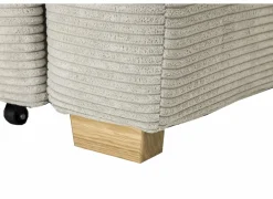 Hoeksalon Heidelberg 228x199cm - stof - lichtgrijs met bedfunctie & relax & opbergruimte