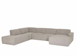 Hoeksalon Ibero 374x283cm - stof - grijs