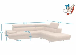 Hoeksalon Jet 295x255cm - stof - cognac