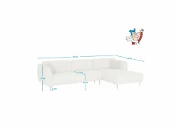 Hoeksalon Kelmis 323x178cm - stof - beige