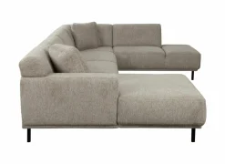 Hoeksalon Kent 390x230cm - stof - grijs