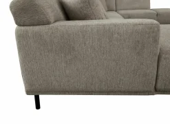 Hoeksalon Kent 390x230cm - stof - grijs