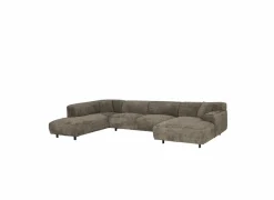 Hoeksalon Konstantinopol 398x217cm - stof - taupe