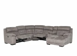 Hoeksalon Krall 344x300cm - stof - zilvergrijs - met relax