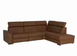 Hoeksalon Lana 289x227cm - leder - bruin met relax