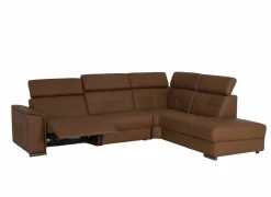 Hoeksalon Lana 289x227cm - leder - bruin met relax