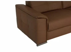 Hoeksalon Lana 289x227cm - leder - bruin met relax
