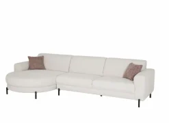 Hoeksalon Liva 325x161cm - stof - wit