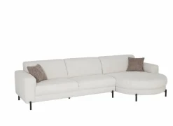 Hoeksalon Liva 325x161cm - stof - wit