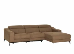Hoeksalon Mana 272x174cm - stof - cognac met relax