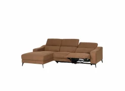Hoeksalon Mana 272x174cm - stof - cognac met relax