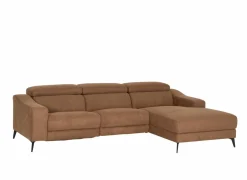 Hoeksalon Mana 272x174cm - stof - cognac