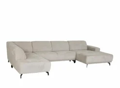 Hoeksalon Mats 372x227cm - stof - lichtgrijs