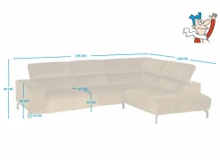 Hoeksalon Message-S 295x228cm - stof - goud