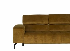 Hoeksalon Message-S 295x228cm - stof - goud met poef