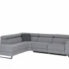 Hoeksalon Milton 302x238cm - stof - grijs met 2 elektrische relaxen