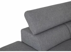 Hoeksalon Milton 302x238cm - stof - grijs met 2 elektrische relaxen