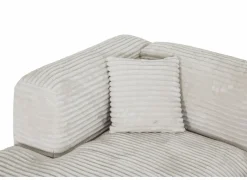 Hoeksalon Nuoro HB 295x170cm - ribfluweel - wit