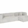 Hoeksalon Nuoro HB 295x170cm - ribfluweel - wit