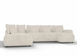 Hoeksalon Olivio 368x234cm - stof - beige
