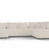 Hoeksalon Olivio 368x234cm - stof - beige