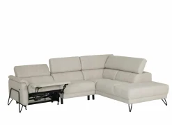 Hoeksalon Oltens 281x228cm - stof - beige met relax