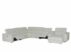 Hoeksalon Play 430x315cm - leder - wit met relax