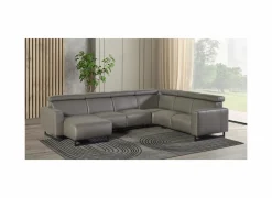 Hoeksalon Rigole 348x256cm - stof - donkergrijs