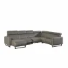 Hoeksalon Rigole 348x163cm - stof - donkergrijs met relax