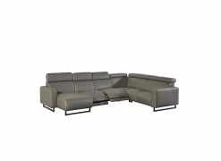 Hoeksalon Rigole 348x163cm - stof - donkergrijs met relax
