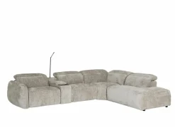 Hoeksalon Roll 362x265cm - stof - turtledove met relax & opbergruimte