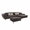 Hoeksalon San Francisco 355x218cm - stof - donkerbruin
