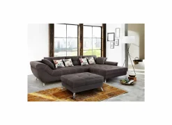 Hoeksalon San Francisco 355x218cm - stof - donkerbruin