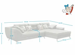 Hoeksalon San Francisco 355x218cm - stof - taupe