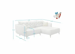 Hoeksalon Saulo 251x187cm - stof - grijs