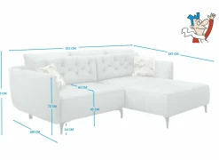 Hoeksalon Saulo 251x187cm - stof - lichtblauw