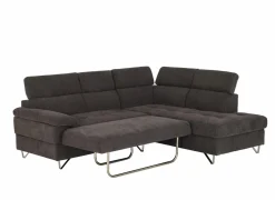 Hoeksalon Sirocco 230x200cm - stof - donkergrijs met bedfunctie