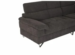 Hoeksalon Sirocco 230x200cm - stof - donkergrijs met bedfunctie