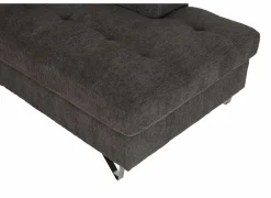 Hoeksalon Sirocco 230x200cm - stof - donkergrijs met bedfunctie