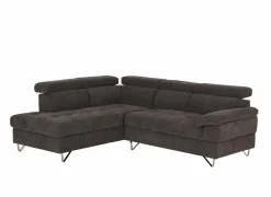 Hoeksalon Sirocco 230x200cm - stof - donkergrijs met bedfunctie