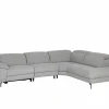 Hoeksalon Sub 302x243cm - stof - zilvergrijs met relax