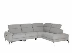 Hoeksalon Sub 302x243cm - stof - zilvergrijs met relax