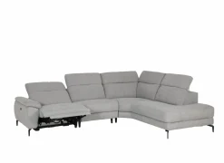 Hoeksalon Sub 302x243cm - stof - zilvergrijs met relax