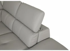 Hoeksalon Sun 298x238cm - leder - grijs