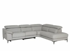 Hoeksalon Sun 298x238cm - leder - grijs met relax